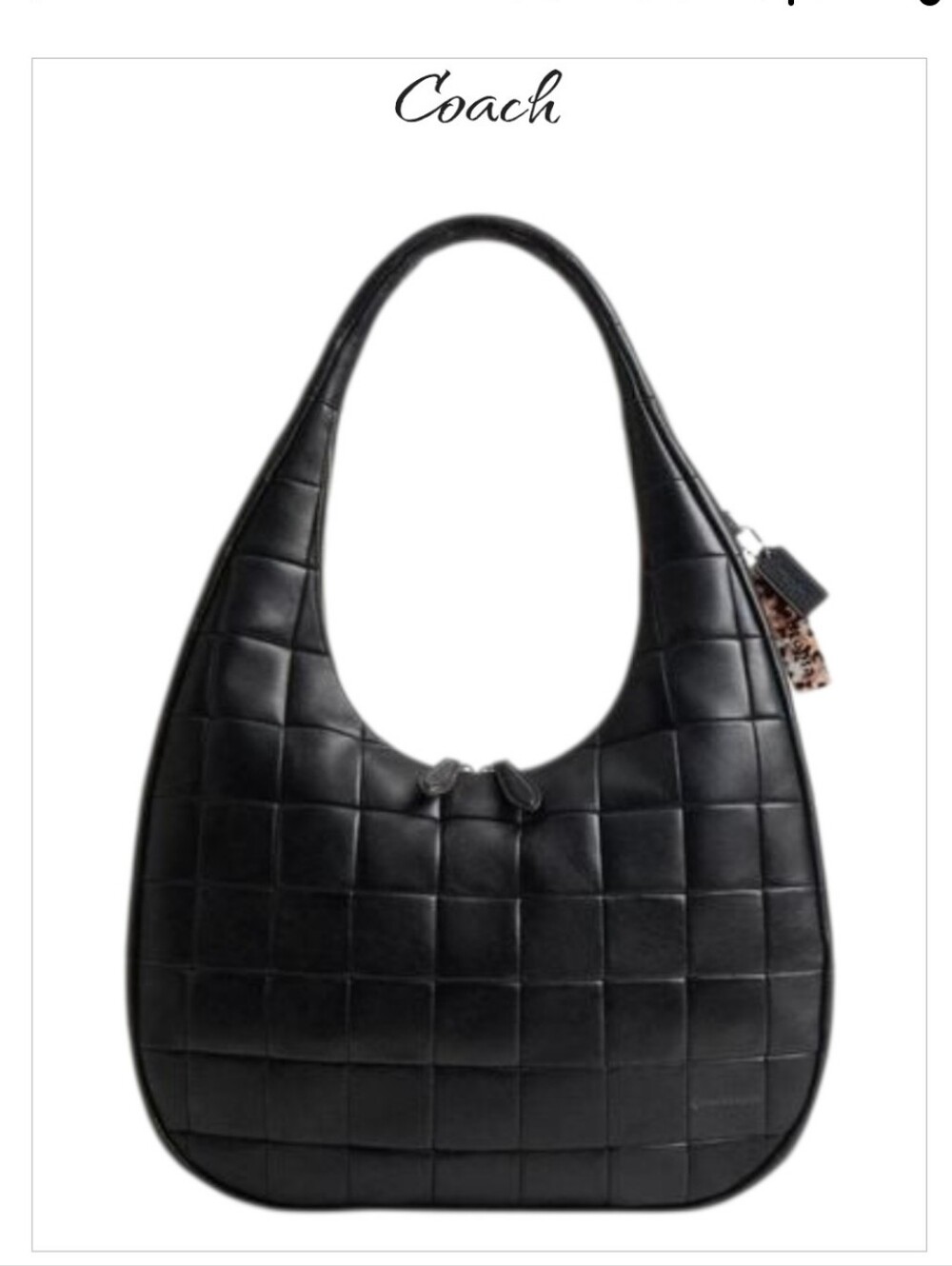 NWT Coachtopia Black Alter/Ego Crescent Shoulder Bag Upcrafted Leather